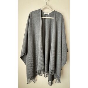 MER SEA Gray Classic Travel Wrap Poncho Shawl Layer Sweater One Size w/ Bag